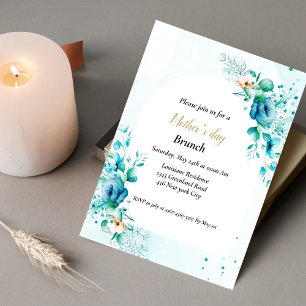Watercolor blommigt Mors dag firande Invita Inbjudningar
