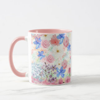 Watercolor Blommigt Mugg - Romantic & Girly