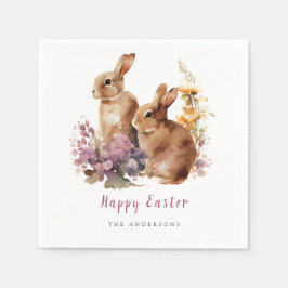 Watercolor Blommigt Påsk Napkins Pappersservett