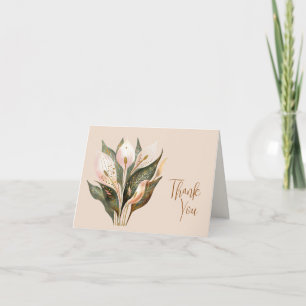 Watercolor Blommigt Peace Lily-Anpassningsbarna är Tack Kort