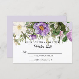 Watercolor Blommigt Ro Peony Foliage Lavender OSA Inbjudningar