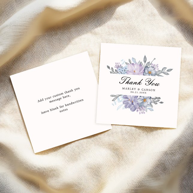 Watercolor Blommigt Script Bröllop Budget Tack Anteckningskort (Skapare uppladdad)