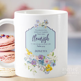 Watercolor Blommigt Scripture Verse Personlig Kaffemugg