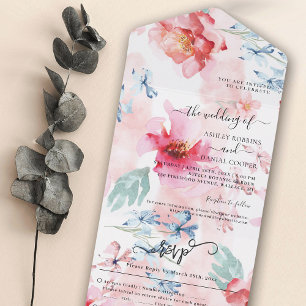 Watercolor Blommigt, sommartid, Bröllop