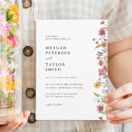 Watercolor Blommigt WildblomGarden WedWedding Inbjudningar