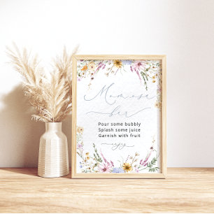 Watercolor Blommigt Wildblomme Mamma-osa Pub Poste Poster