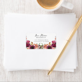 Watercolor Blommigt Wildblommor Adressetikett
