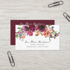 Watercolor Blommigt Wildblommor Visitkort