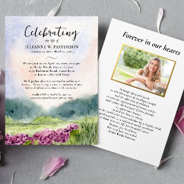 Watercolor Blommigt Woodland Firande of Life Inbjudningar