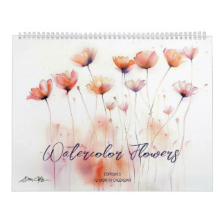 Watercolor Blommor: Edition 3 Kalender