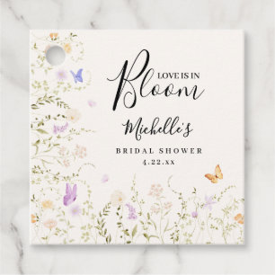 Watercolor Blommor Kärlek I Knopp Bröllopsdusch  Gåvor Etiketter