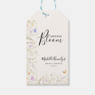 Watercolor Blommor Kärlek I Knopp Bröllopsdusch Presentetikett