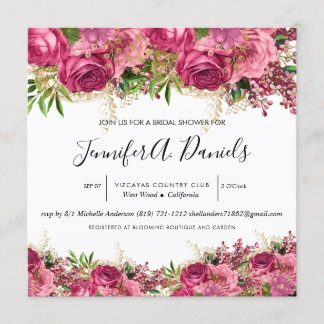 Watercolor Bloom Inbjudningskort för möhippan