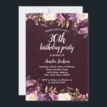 Watercolor Bloom Lila Blommigt 30års födelsedag Pa Inbjudningar<br><div class="desc">Mer söt Blommigt Birthday Bjud i Little Bayleigh Store!</div>