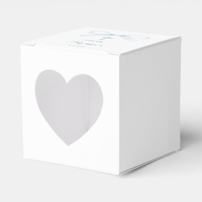 Watercolor Blue Bow Baptism Heart Presentaskar (Framsidan Sidan)