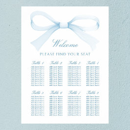 Watercolor Blue Bow Seating Chart Poster