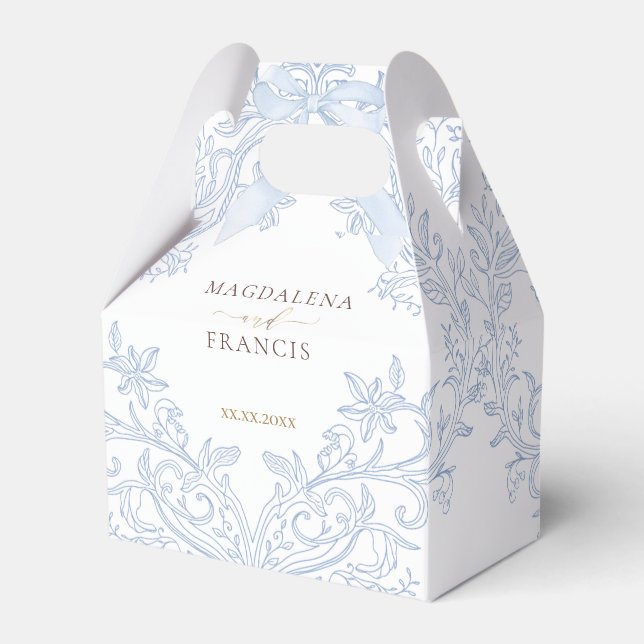  watercolor blue crest | wedding presentaskar (Framsidan Sidan)