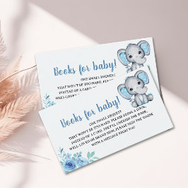 Watercolor Blue Elephant Baby shower Boy Tilläggskort