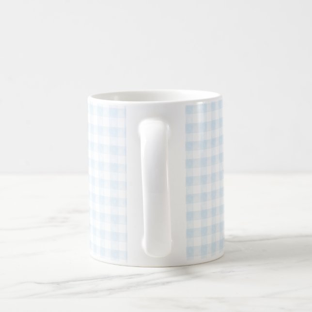 Watercolor Blue Gingham Coffee Mugg (Handtag)