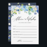 Watercolor Blue Hydrangea Bröllop well Önskemål Rådkort<br><div class="desc">Råkort för Watercolor Blue Hydrangeas Bröllop well Önskemål | Skriva väl önskemål för bruden och brudgummen med detta kort för blommigt bröllop brunn önskemål. Den har blå och lila vattenfärgsvattenområden,  ponnyer,  anemoner och löv. Detta botaniska brunn i önskemål är perfekt för vinter och vår bröllop.</div>