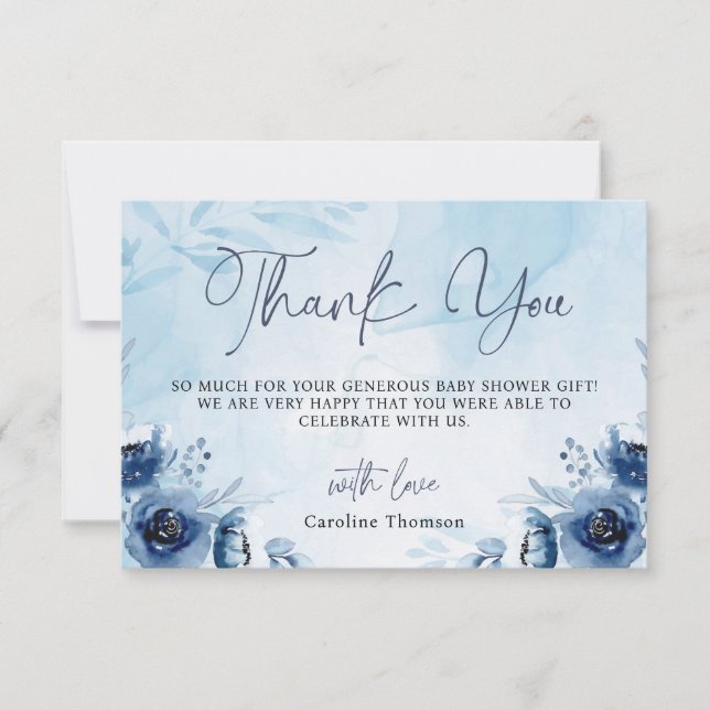 Watercolor Blue its Boy Tack Baby Shower (Framsida)
