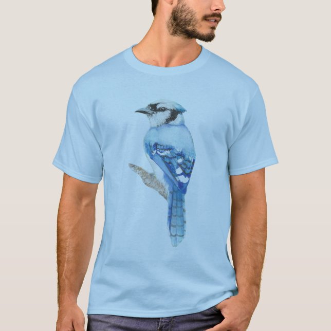 Watercolor Blue Jay Bird Nature Art Tröja (Framsida)