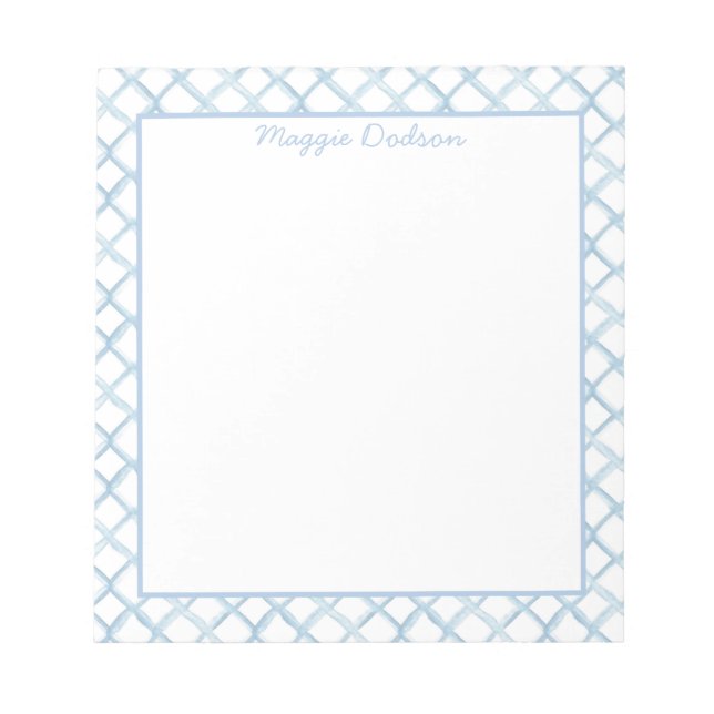 Watercolor Blue Notepad Anteckningsblock (Framsida)