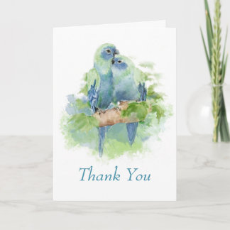 Watercolor Blue Parrot Tropical Bröllop Tack