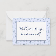 Watercolor Blue Wildblommor Bridesmaid Frieri
