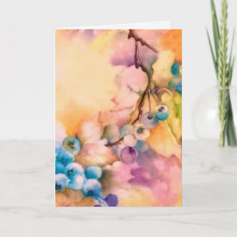 Watercolor Blueberry Greeting Card  Any Occasion Anteckningskort