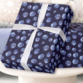 Watercolor Blueberry Mönster Blue Manar Presentpapper