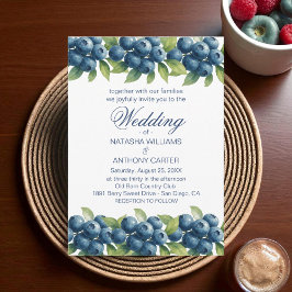 Watercolor Blueberry Wedding Invitation Inbjudningar