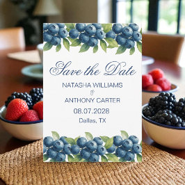 Watercolor Blueberry Wedding Save the Date Inbjudningar