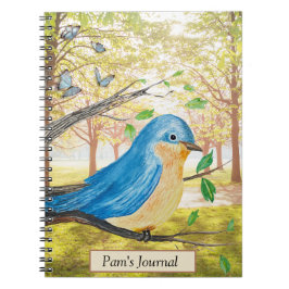 Watercolor Bluebird journal Anteckningsbok