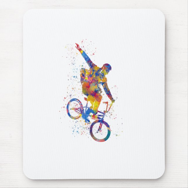 Watercolor bmx rider musmatta (Framsidan)