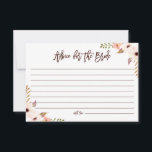 Watercolor Bohemian Flowers Advice for Bride Rådkort<br><div class="desc">Ge ditt råd till den vackra bruden. Viktig blommigt om bridkortet med vattenfärgad blommigt andedräkt. Detta kort för råd till blommigten kommer att vara perfekt för möhippor med vår,  fall eller shabby chic.</div>