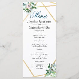 Watercolor Boho Blommigt Geometric Bröllop Menu Program