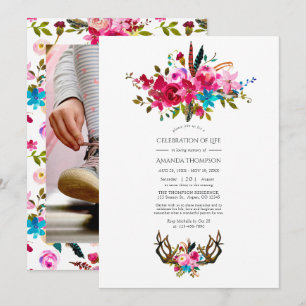 Watercolor Boho Chic Blommigt Firande Life Inbjudningar