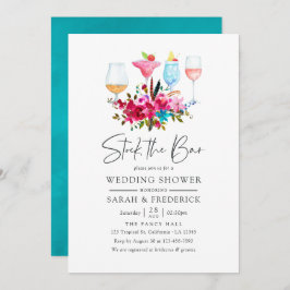Watercolor Boho Chic Blommigt Lagrar Pub Inbjudningar