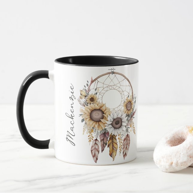 Watercolor Boho Dreamcatcher Mugg (Med munk)