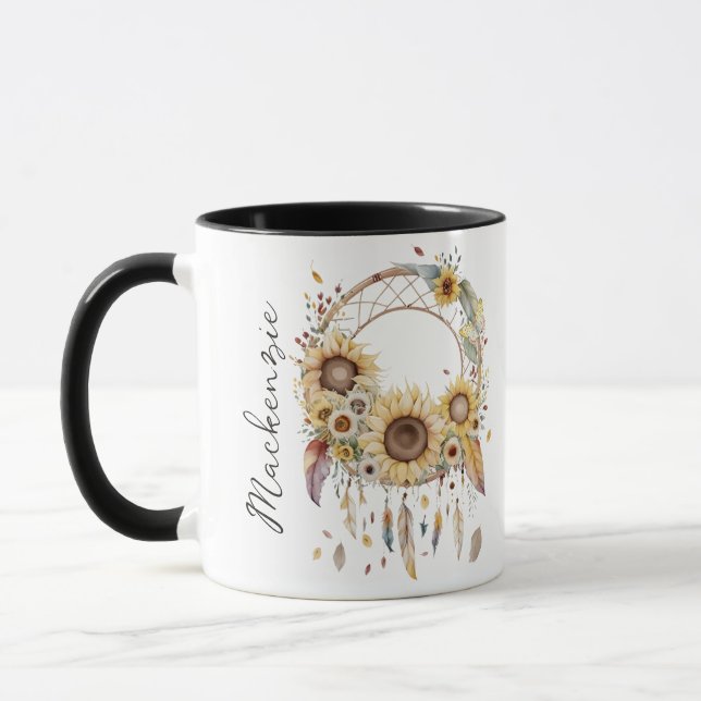 Watercolor Boho Dreamcatcher Mugg (Vänster)