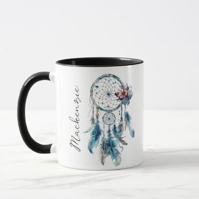 Watercolor Boho Dreamcatcher Mugg (Vänster)