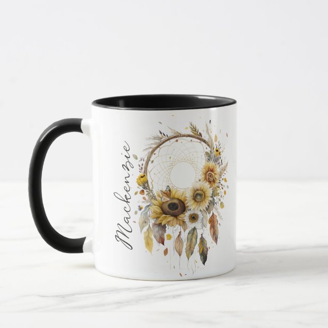 Watercolor Boho Dreamcatcher Mugg (Vänster)