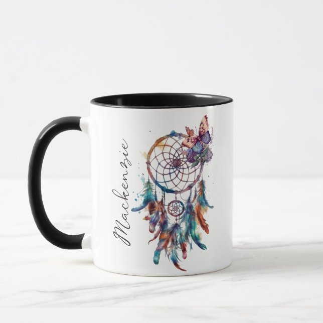 Watercolor Boho Dreamcatcher Mugg (Vänster)