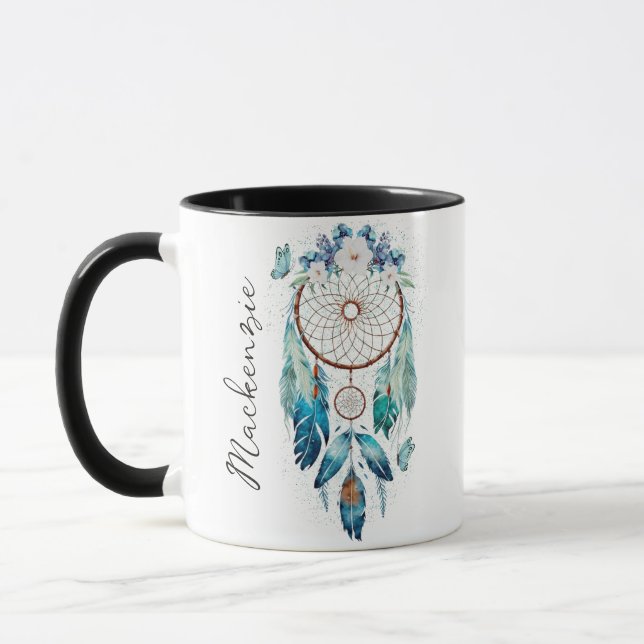 Watercolor Boho Dreamcatcher Mugg (Vänster)