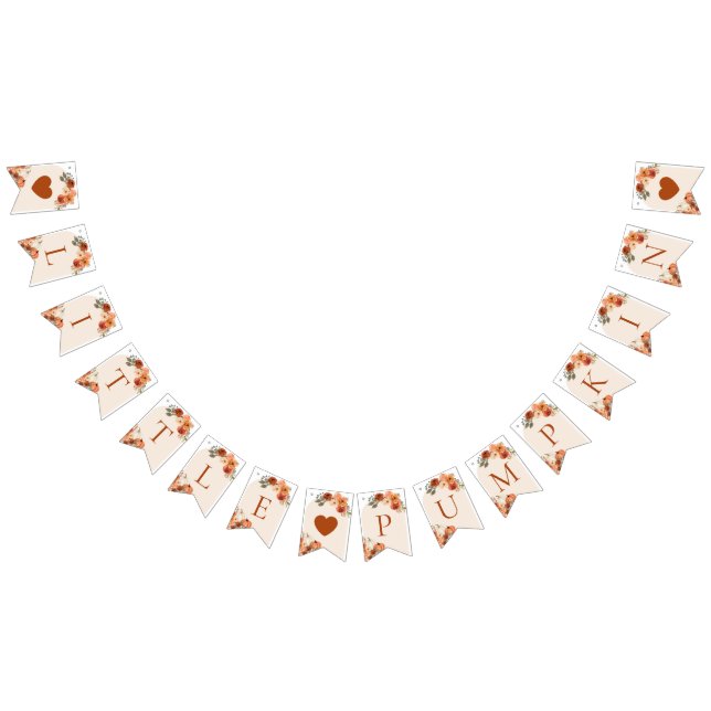 Watercolor Boho Fall Little Pumpkin Autumn Blommig Vimplar (Alla)