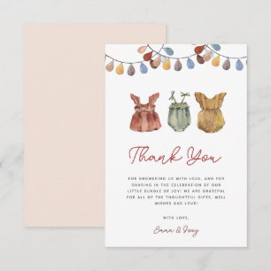Watercolor Boho Flicka Shower - tack du kort