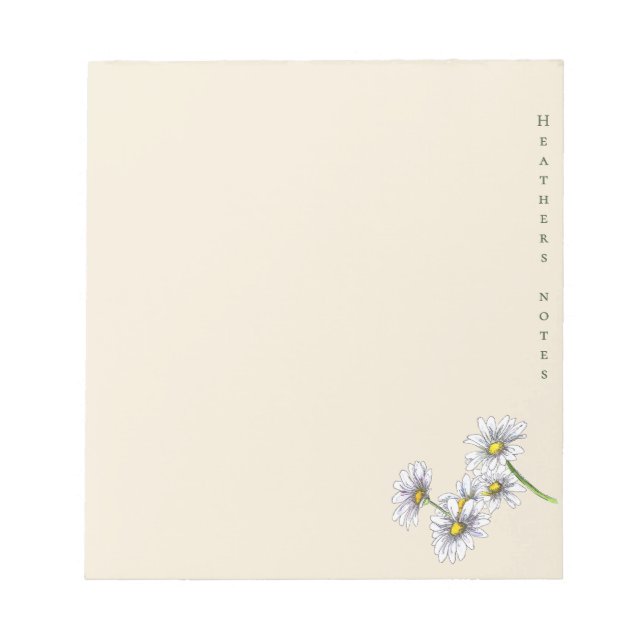 Watercolor Boho Floral Daisy Christmas Gift Anteckningsblock (Framsida)