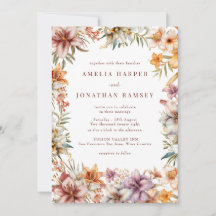 Watercolor Boho Flowers Bröllop