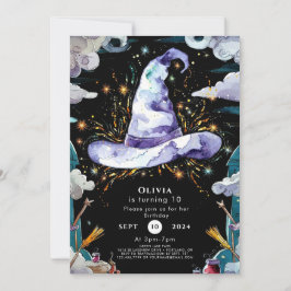 Watercolor Boho Kids's Wizard Birthday Inbjudningar